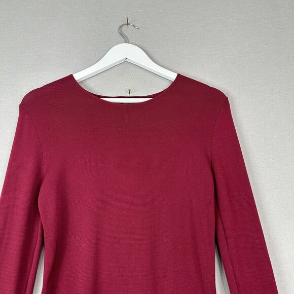 Bardot Arabella Sweater Dress Womens Medium Burgendy Bell Sleeve Holiday Preppy - Picture 3 of 15